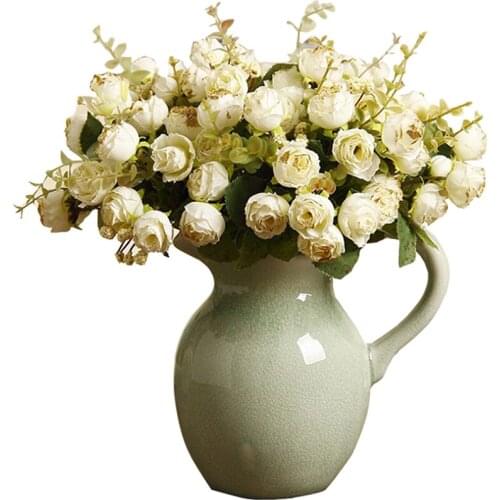 American Country Milk Jug Ceramic Vase Creative Tabletop Hydroponic Flower Arrangement Container Home Wedding Decoration
