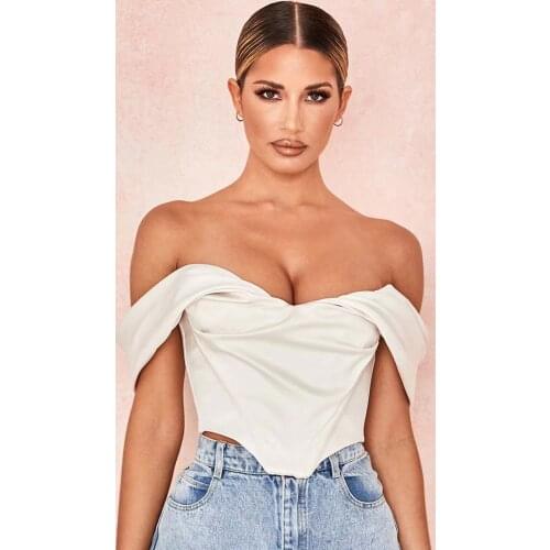 Celebrity Bandage Dress White One Shoulder Crop Top Elegant Back Zipper Vintage Vestios Woman Night Party Outfit Fancy Elegant