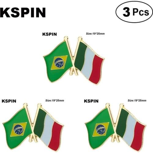 Brazil Italy Friendship Lapel Pin Brooches Pins Flag badge Brooch Badges