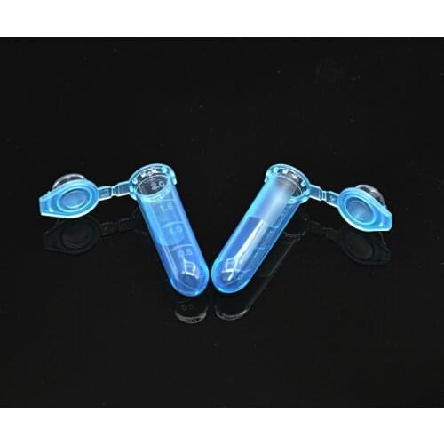 Centrifuge Tube PCR Tube 2 ml Laboratory Centrifugal Tube With Locked Cover Plastic Blue EP Tube Bottom Round With Scale 500/PK