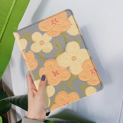 Flower Case for iPad Air 4 10.9 10.2 7th 8th Generation 2020 Case Auto Wake/Sleep Cover for iPad Air 3 2 9.7 Pro 10.5 11 Mini 34
