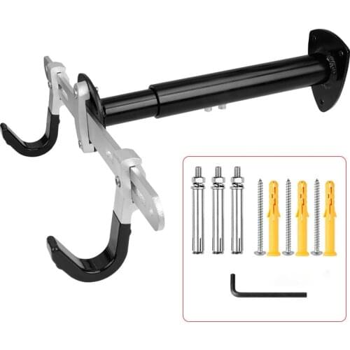 50KGS Capacity Cycle Wall Rack Rust Free Alum. Alloy Bicycle Support Mount Storage Service Multi Adjust W/ 2 Sets Quality Screws