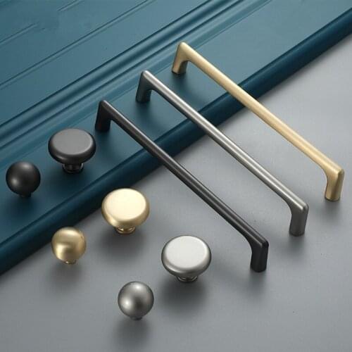 Zinc Alloy Pearl Gray Gold Cabinet Handles Solid Drawer Knobs Kitchen Cupboard Door Pulls Furniture Handle Hardware