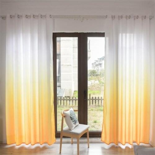 Long Gradient Wood Grain Curtain Sheer Curtain Window Treatment Voile Drape Valance For Home Office Indoor Balcony Decor