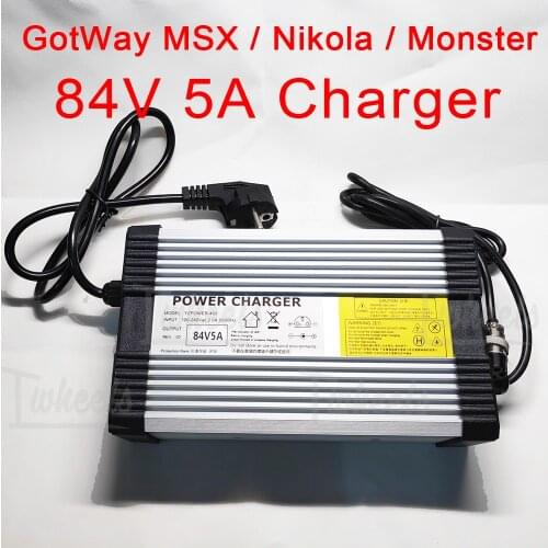 Electric unicycle 84V 5A charger GotWay Nikola Msuper X Monster fast charger fit to GotWay all 84V model EUC