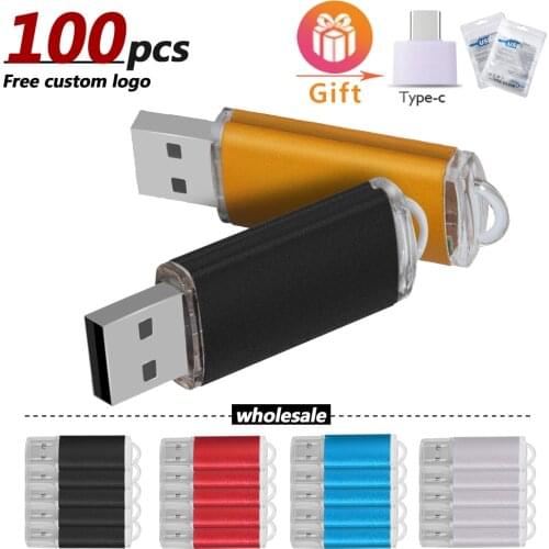 100pcs/lot usb 2.0 Pendrive 4GB 8GB 16GB 32GB 64GB USB Flash Drive 128GB pen drive stick flash usb Drive Memory disk free logo