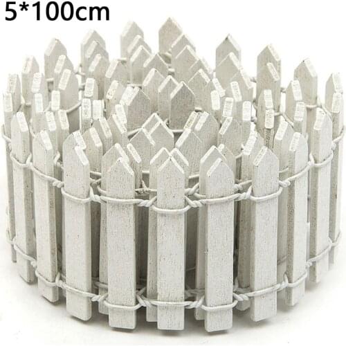 1pc Mini Fence Wood 5*100cm Mini Wood Creative Simulation Small Fence Home Garden Christmas DIY Decoration