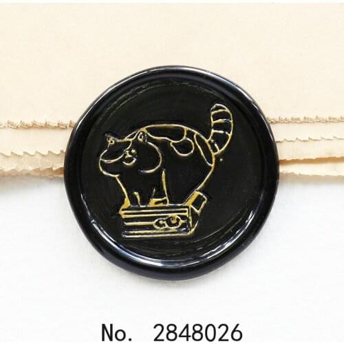 Cat on the box Wax seal stamp,Party Wax Seal Stamp Kit invitation seal,gift envelope packing seal,Cat stamp,Pets stamp