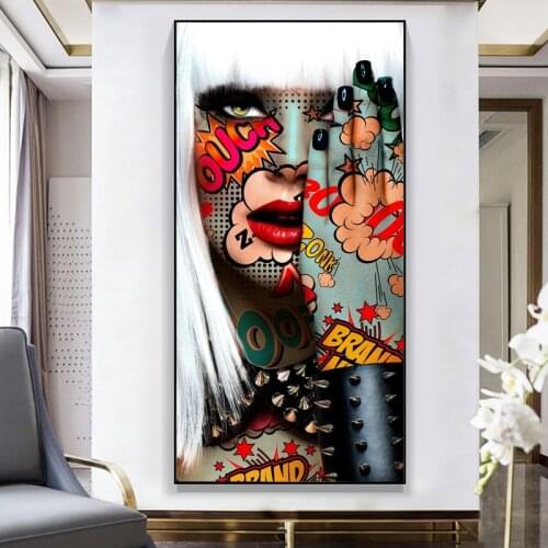 Cool Girls Portrait Pop Art Painting Posters and Prints Wall Decor for Living Room Graffiti Wall Art Canvas Pictures Decor