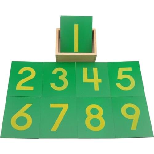 Montessori Math Toys Wooden Sandpaper Digitals Numbers 0-9 Green Board with Beech Wood Box Toys for Children Preschool Education
