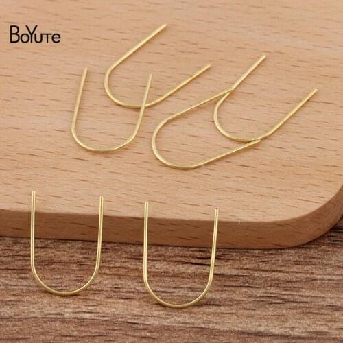 BoYuTe (200 Pieces/Lot) 0.7*17MM Metal Brass U Shaped Wire Accessories Parts Hand Made Diy Jewelry Findings Components