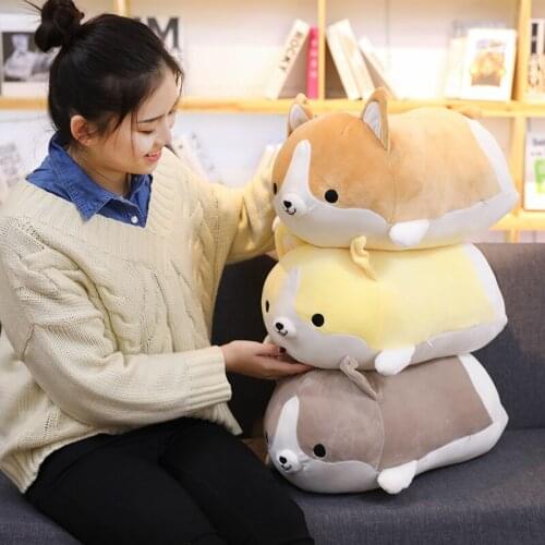 45cm Cute Corgi Dog Plush Toy Stuffed Soft Animal Cartoon Pillow Lovely Christmas Gift for Kids Kawaii Valentine Present