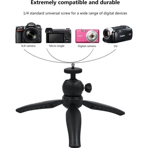 PULUZ Mini Tripod Adjustable 360 Rotation Ballhead Smartphone Vlog Tripod GoPro 9 Tripod With 1/4 Screw Tripod Monopod