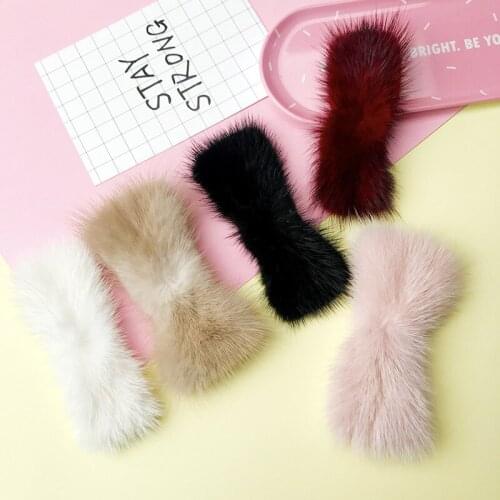 4 pcs DIY 8cm Mink fur brooch patches applique sewing on shoes Clips Hats Applique mobile phone shell decoration patch DIY