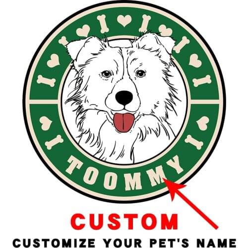Border Collie pet name customization iron on patches for clothes Ironing stickers Heat Transfer Vinyl Sticker For Clothes