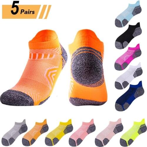 10PCS=5Pair Professional Men Women Thin Fitness Breathable No Sweat Sports Socks Marathon Basketball Yoga Running Socks Athletic