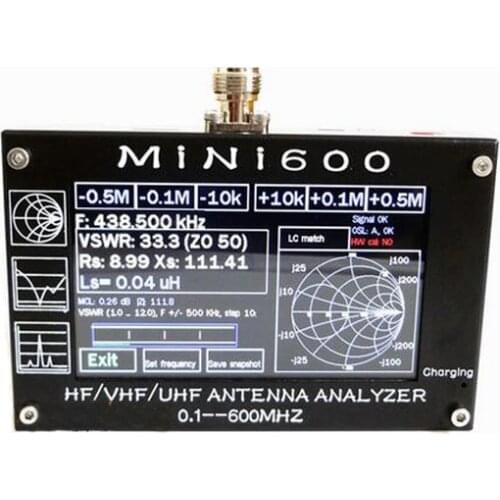 New 0.1-600mhz HF/VHF/UHF Antenna Analyzer Capacitive 4.3" LCD Touch Screen For Radio