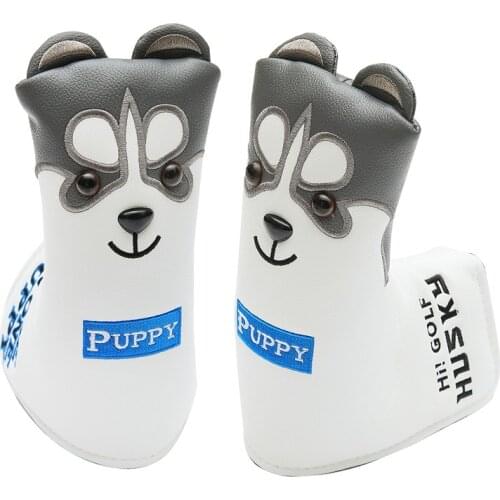 New Golf Putter Headcover PU Leather Dustproof Lovely Husky Animal Head Cover For Putter