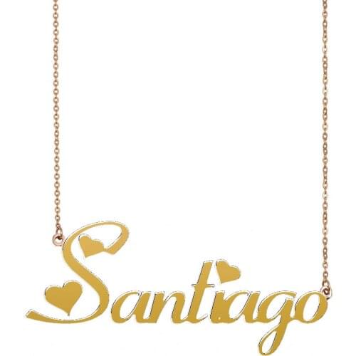 Santiago Name Necklace Personalized Custom Choker Pendant for Women Girls Best Friends Birthday Wedding Christmas Mother Gift