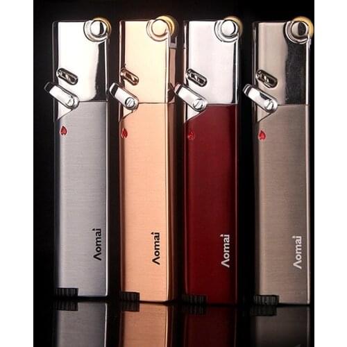 Back Spine Switch Fixed Fire Boutique Creative Ultra-thin Long Grinding Wheel Straight Into The Lighter Smoking Accessories