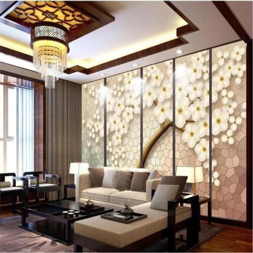 Custom Mural Wallpaper Relief Rich Tree Mosaic Background Wall