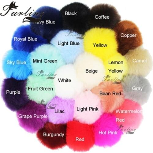 Furling DIY 9cm Second Faux Fur Rabbit Fur Pom pom Ball for Keychain Key ring Hand Bag Charm