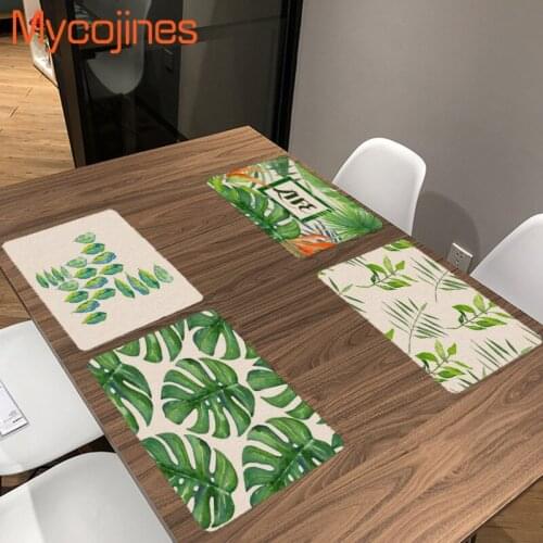 Green Plant Table Napkin Wedding Party Supplies Gifts Banquet Dinner Tableware Big Leaves Table Cloth Summer Dinning Table Cover