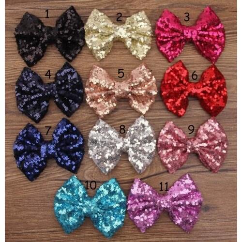 DIY Big Sequins Bows on Alligator CLIP children hair bling Sequins bow clips baby hairclip girl hair accessories 400pcs/lot