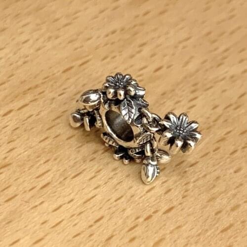 925 Sterling silver beads small daisy flower spacer basic chain bead Bracelet