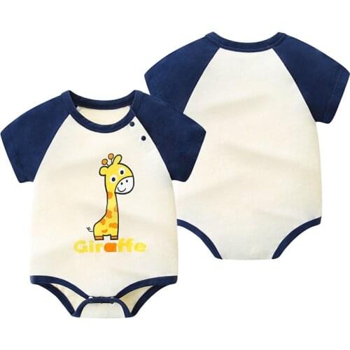 2021 net red baby creeping suit summer cartoon short sleeve one-piece triangle Kha suit for boys and girls