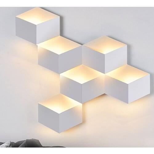 30W/25W LED Wall Lamp Geometric Cube Wall Light Wallmounted Night Lamps Bedroom Bedside Porch Decorative Lights Indoor Lighting