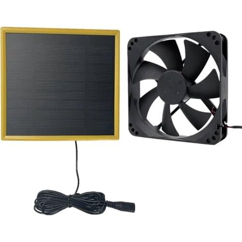 12V 5W Solar Exhaust Fan Air Extractor 5.6Inch Mini Ventilator Solar Panel Powered Fan For Dog Chicken House Greenhouse