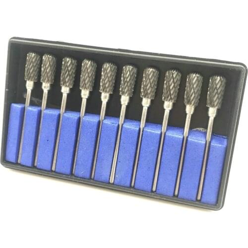 10pcs/1set Dental Carbide Burs Dental Med Lab Bur Drill Tungsten Steel Bur 2.35mm Shank