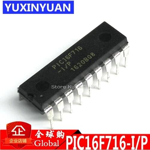 10PCS/LOT PIC16F716-I/P PIC16F716 16f716 DIP-18 New original IC MCU 8BIT 3.5KB FLASH 18DIP