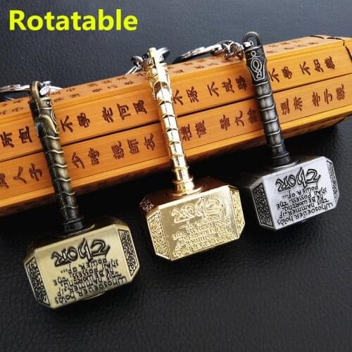 10PCS/LOT Rotatable Hammer Metal Keychains Key chain For Fans Nice Gifts Toy Accessories