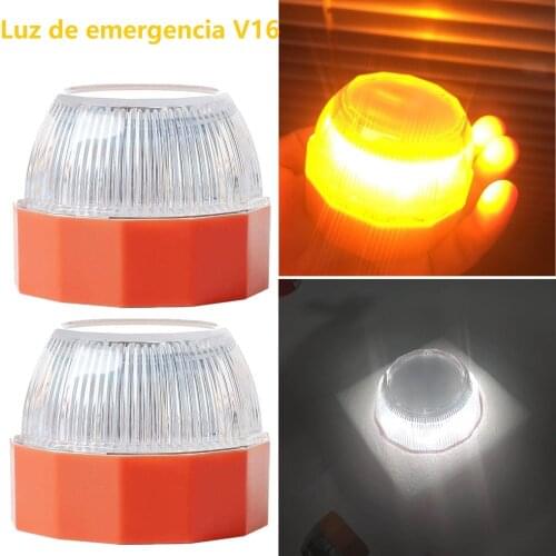 2PCS V16 Approved Car Emergency Light Magnetic Beacon Safety Warning Help Flashing Roadside Traffic LED Light Camping Signal