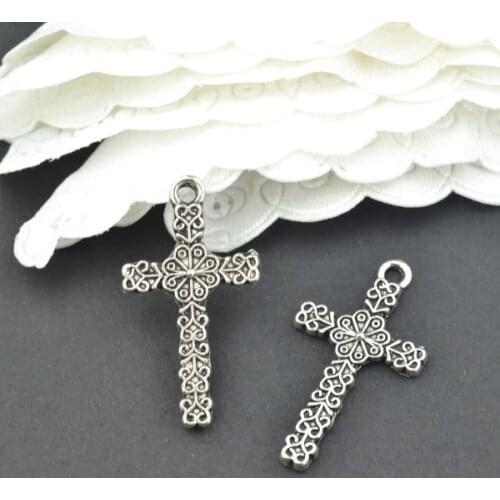 25Pcs metal cross Charm Antique Tibetan Silver Pendant Jewelry Products Charms Diy Pendants For Necklace Bracelets T42