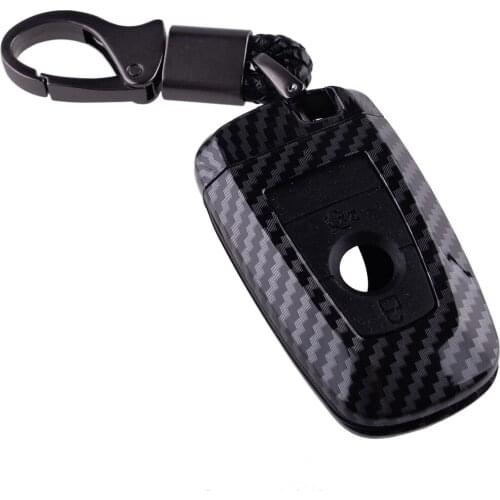 3 Buttons Remote Key Fob Shell Silicone Cover Holder Case Carbon Fiber Style Fit for Ford