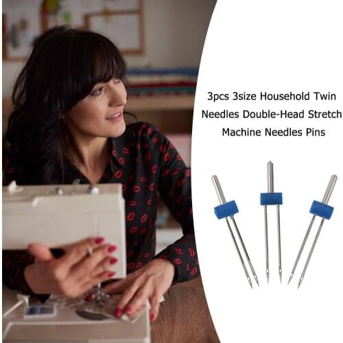 3pcs 3size Set Double Twin Needles Machine Needles with Box Pins Twin Sewing for Household Female Sewing Supplies