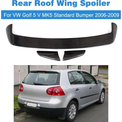 3PCS/SET for VW Volkswagen Golf 5 V MK5 Standard Bumper 2006 - 2009 Carbon Fiber Car Rear Roof Wing Spoiler Boot Lips