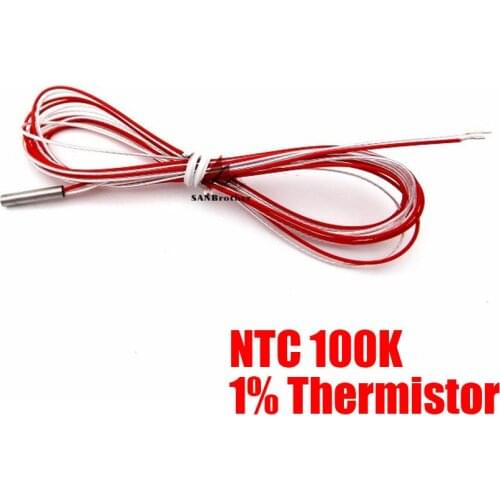 3D Printer NTC 100K 1% Thermistor 3*15mm Steel Head Temperature Cable 1.4Meter long Accessories
