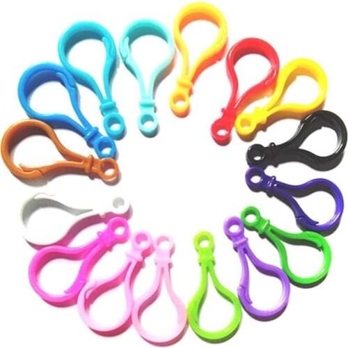 50Pcs Hard Plastic Clips Lobster Claw Hooks Mixed Backpack Clasp Hook for Keychain Ring Keyring Toy Chain Clasp
