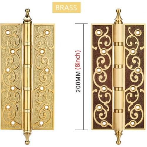 8inch brass hinge domestic solid wood door universal hardware hinge flat open all copper forged hinge