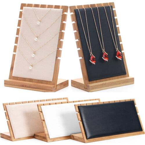 Bamboo Jewelry Pendant Necklace Display Holder Rack Organizer Storage Case