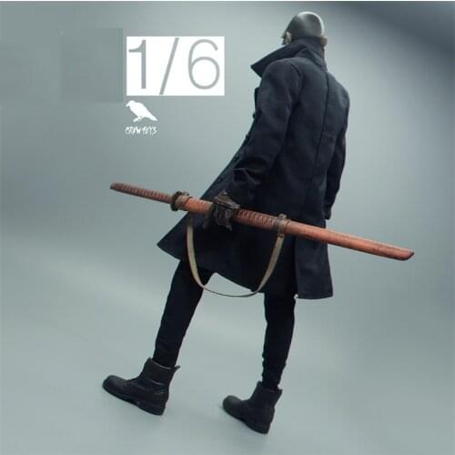 Big Sales 1/6th CROWTOYS Trendy For Male Black Coat Pants Long Sword No Body For Usual 12inch Doll Action Accessories