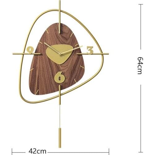 Large Pendulum Wall Clock Modern Design Nordic Luxury Metal Minimalist Living Room Silent Sweep Watch Reloj Pared Home Timer E5