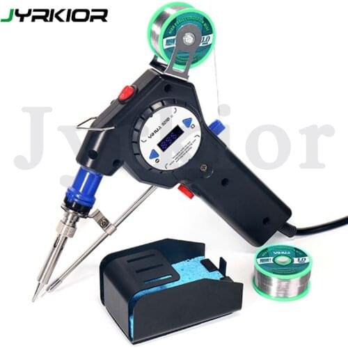 YIHUA 929D-II Digital Auto Solder Feed Soldering Gun Portable On off Switch Variable Temperature Digital Cal Sleep Timer