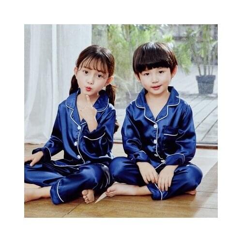 Children Satin Pajamas Baby Clothing Set Kids Sleepwear Autumn Cotton Nightwear Boys Girls Animal Pyjamas Pijamas