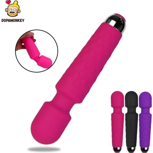 DopaMonkey Enhanced version AV Magic Wand Vibrator Massager Stick USB rechargeable clit Vibrators Sex Toys for Women waterproof