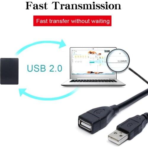 USB 2.0 Cable Extender Cord Wire Data Transmission Cables Super Speed Data Extension Cable for Monitor Projector Mouse S